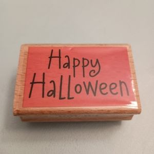 Vintage retired 2011 Janet Dunn Happy Halloween Rubber Stamp